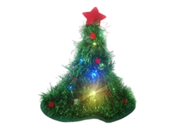 Chapéu de árvore de Natal luminoso com estrela para festas e decoração infantil e adulta LAXISCREED