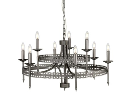 Candelabro ELSTEAD LIGHTING Crown9 Crown Steel E14 9 Bulbos