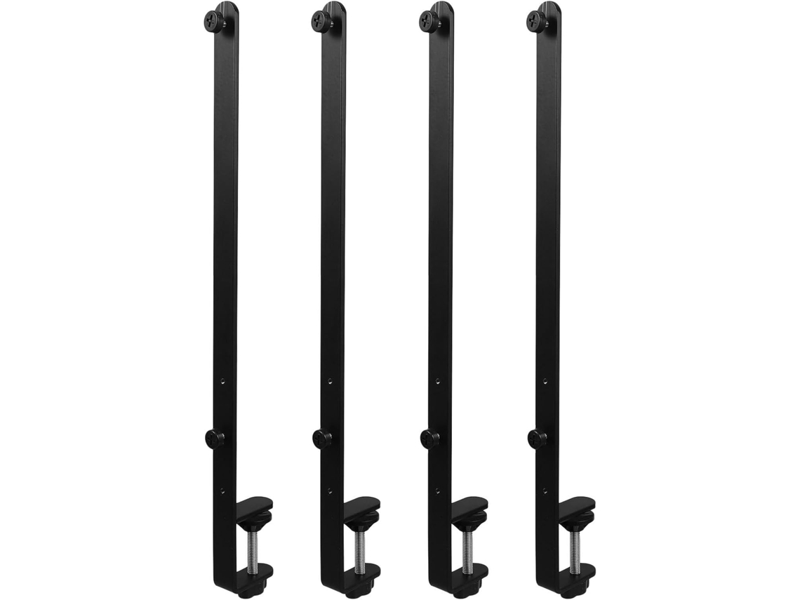 Hemobllo Conjunto De 4-grampos Mesa Ajustáveis Painel Perfurado, Ferro Preto, Instalação Rápida Sem Furos,