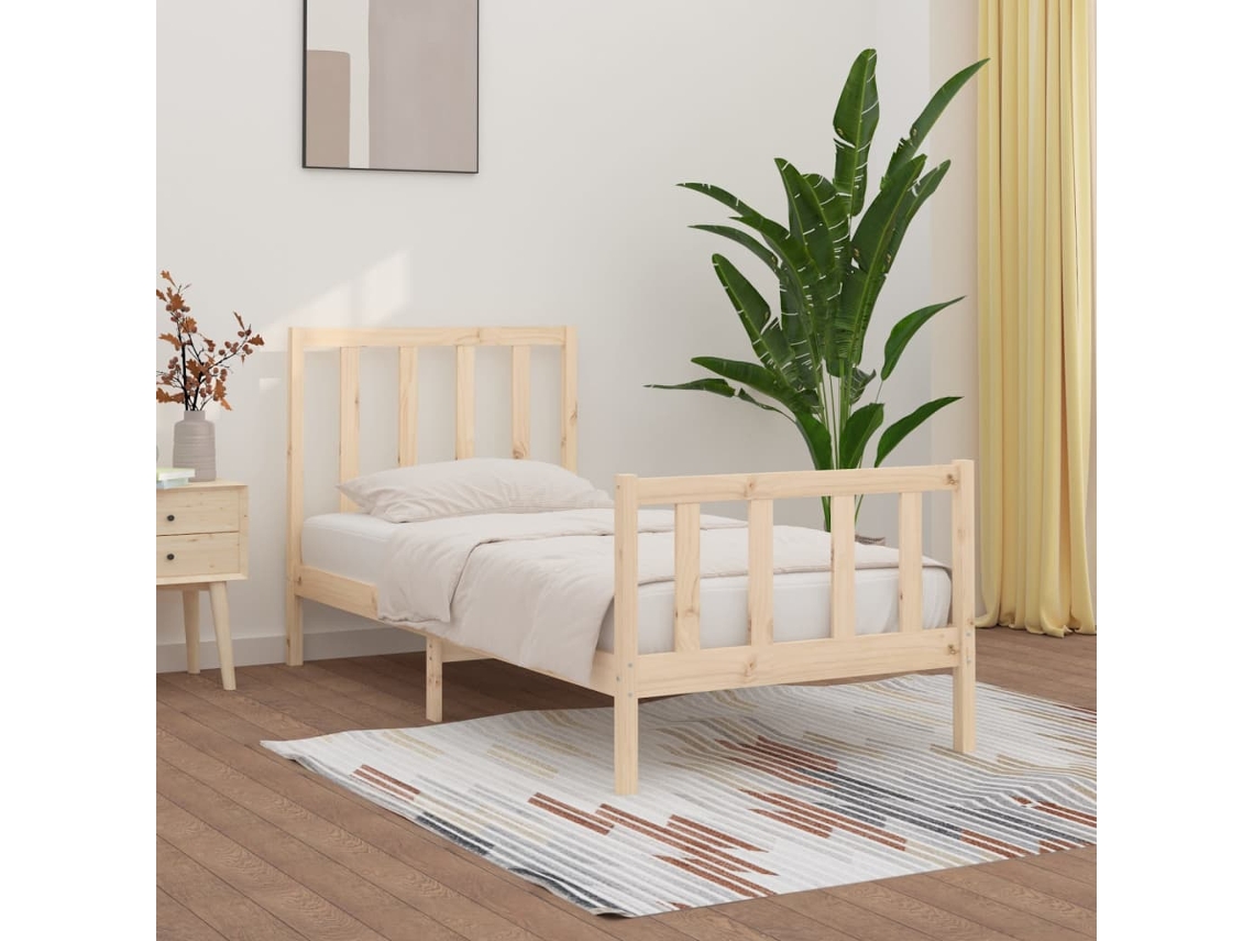 Estrutura De Cama 90 X 200 Cm Madeira Maciça
