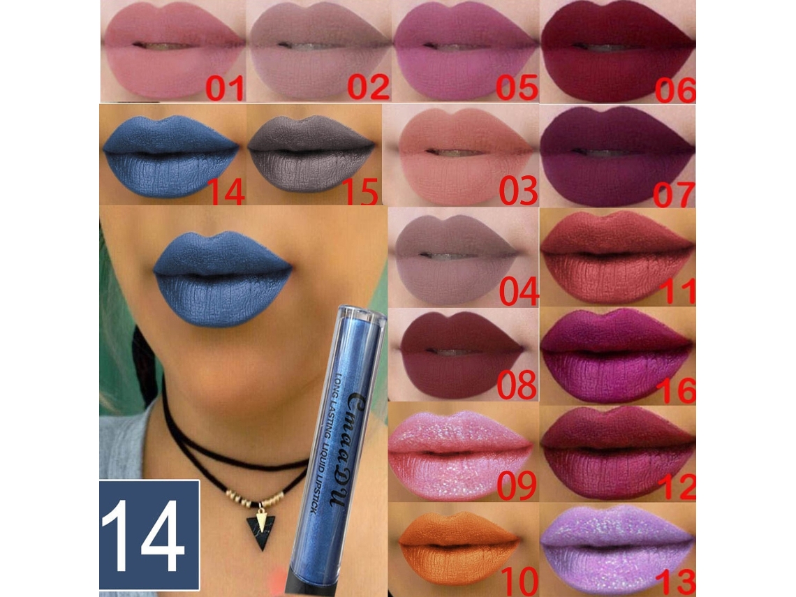 Cmaadu Brillo Labial Líquido Mate De Metal Hidratante Y Largo Duración 14