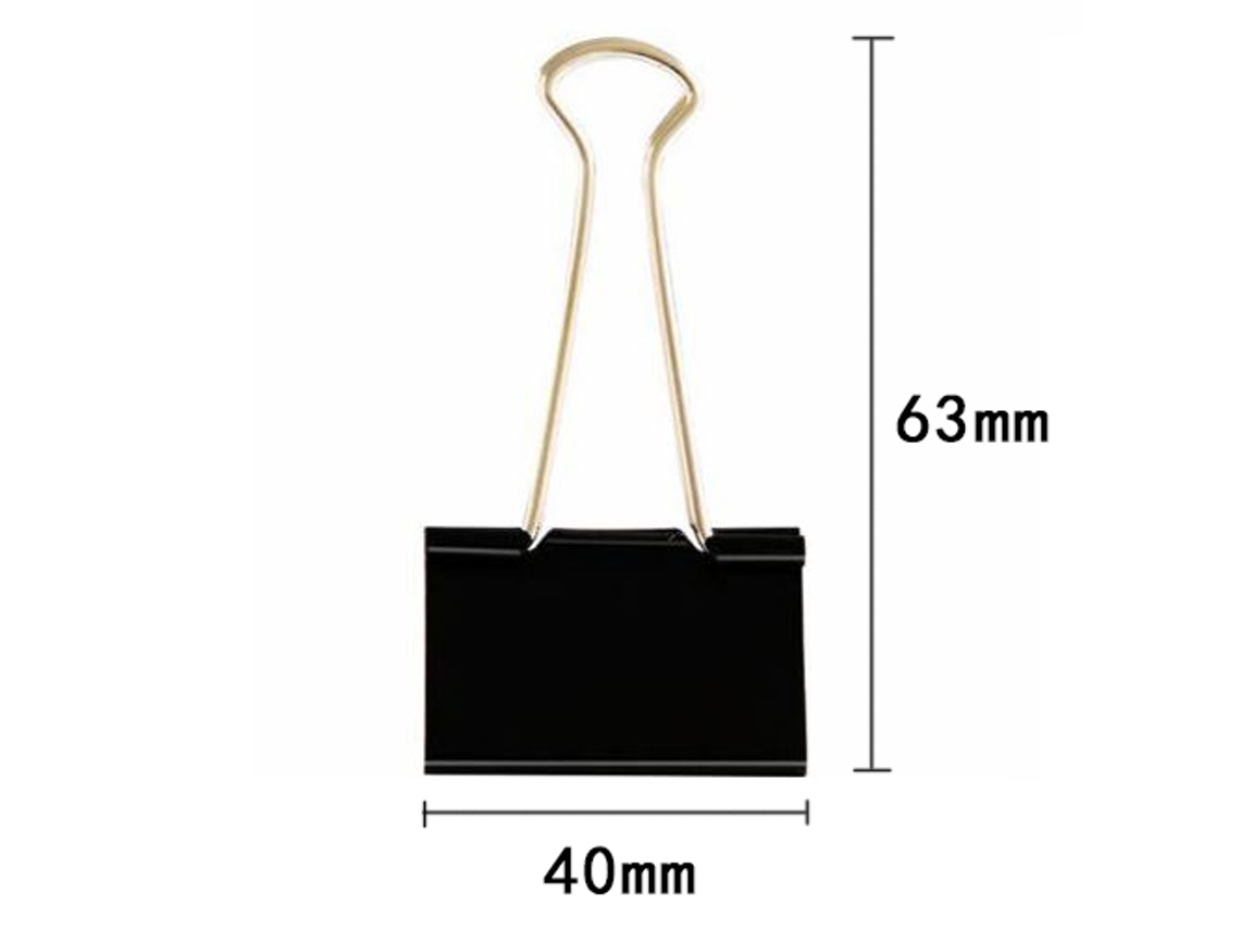 Conjunto De 10 Clipes De Papel Metálicos De 19, 25, 32, 41 E 51 Mm Com Dobradiças, Clipes Pretos Para Papel, Documentos E Material Escolar. Aquaforge