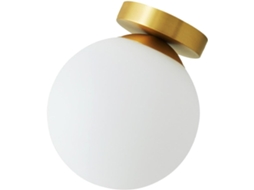 Luminária de Teto Moderna em Vidro Led Branco e Dourado com Design de Instalação. SFUSHOS