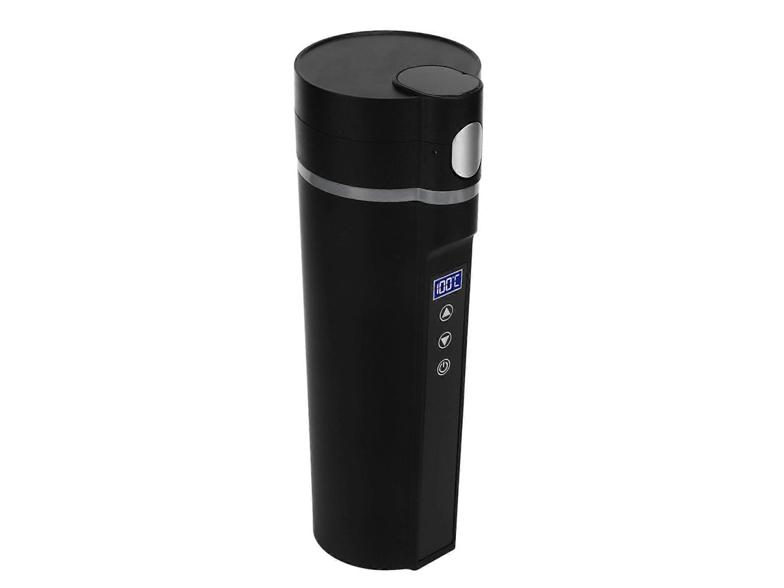 Caneca Térmica Elétrica De Viagem, 450 Ml, Controle Inteligente De Temperatura, Silenciosa, Preta, Ideal Para Viagens E Camping.