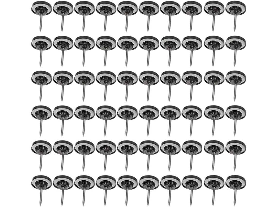 Tachinhas multifuncionais de plástico branco para quadros de avisos, 3 caixas com 50 unidades cada, ideais para salas de aula.