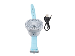 Protable Watch Fan With Adjustable Wristband Children Cartoon Electric Fan Built In Battery Blue