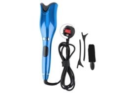 2026 plancha de Rizado Automática Antiquemaduras com Display Lcd e Cerâmica Giratória Azul para Cabelo