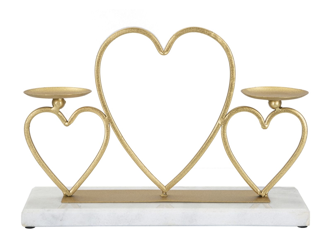 Porta Velas Hearts Cm Cm 30x9x20