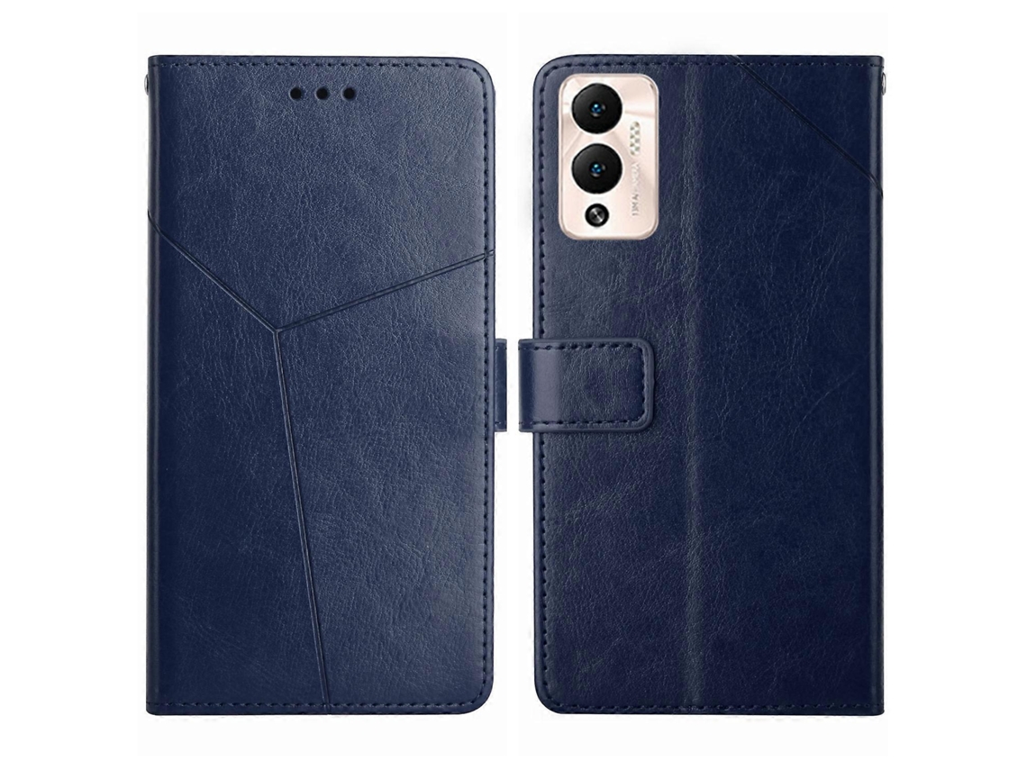 Capa De Celular Flip Em Couro Com Padrão Em Formato De Y Para Infinix Hot 12 Play Ht01