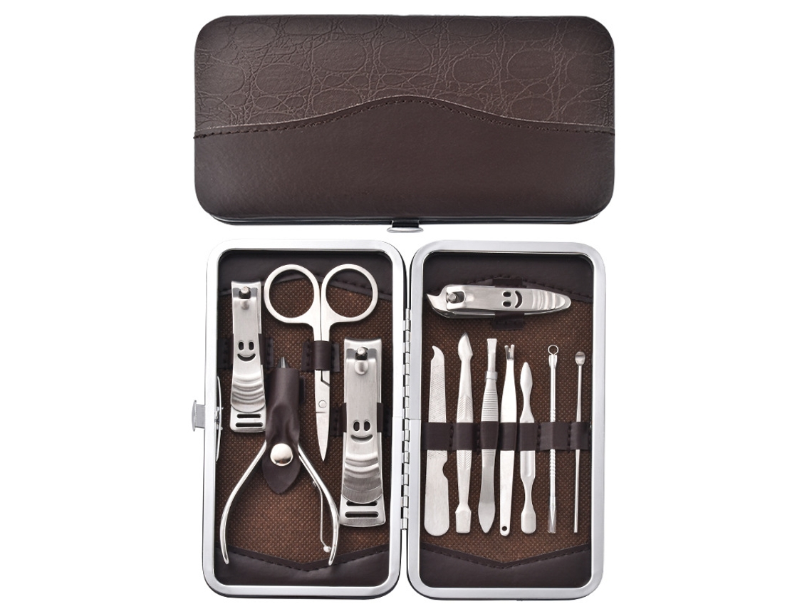 Kit De Manicure E Pedicure Com 12 Peças - Alicate Corte Preparo Unhas-aquaforge