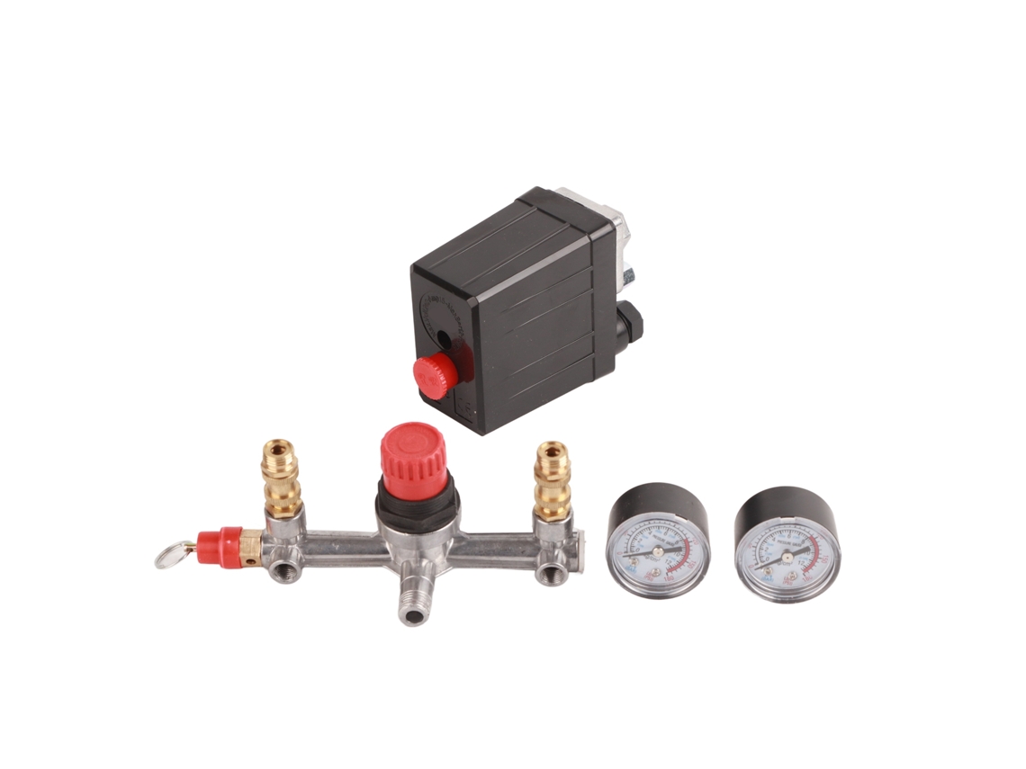 Interruptor de Pressão Automático para Compressor de Ar 90~120psi 220v com Manômetro e Acessórios S/MARCA