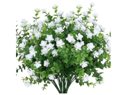 Flores artificiais de Lótus vermelhas, resistentes a UV, 12 peças, FAST
