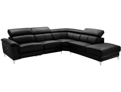 Sofá LINEA SOFA Sitia (Pele - Preto - 100x293x250 cm)