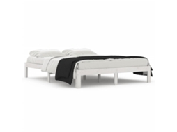 Estrutura de Cama King 150x200 cm Madeira Maciça Branco MAISON EXCLUSIVE