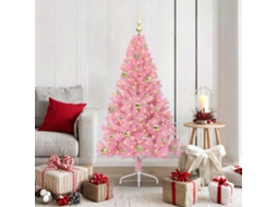 Vidaxl Árvore De Natal Artificial Pré-iluminada Rosa 150 Cm Pvc