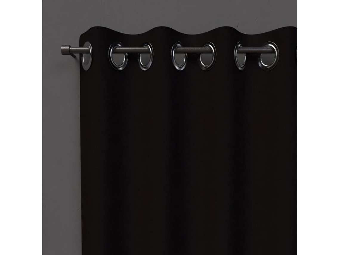 Cortinado SOLEIL D OCRE Blackout Ilhós Preto (240x140cm)