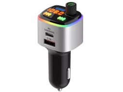 Transmissor Fm YIZHOOD P1 18W Mãos Livres Mp3 True 3.1A Dual Usb Port Pd Carregamento Prata