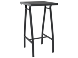 Vidaxl Mesa De Bar Para Jardim 60x60x110 Cm Vidro Temperado Preto