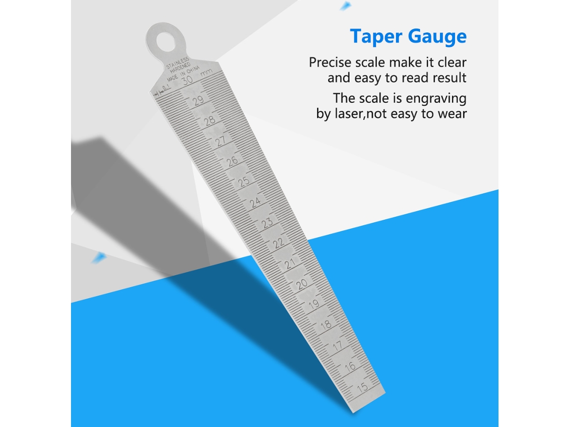 Laxiscreed Gabarra De Feltro Em Aço Inox Para Medição De Furos De 15 A 30mm
