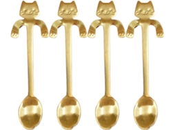 Colheres de Chá com Cat Design, Ouro, 4 Pcs ZYBLSSBB