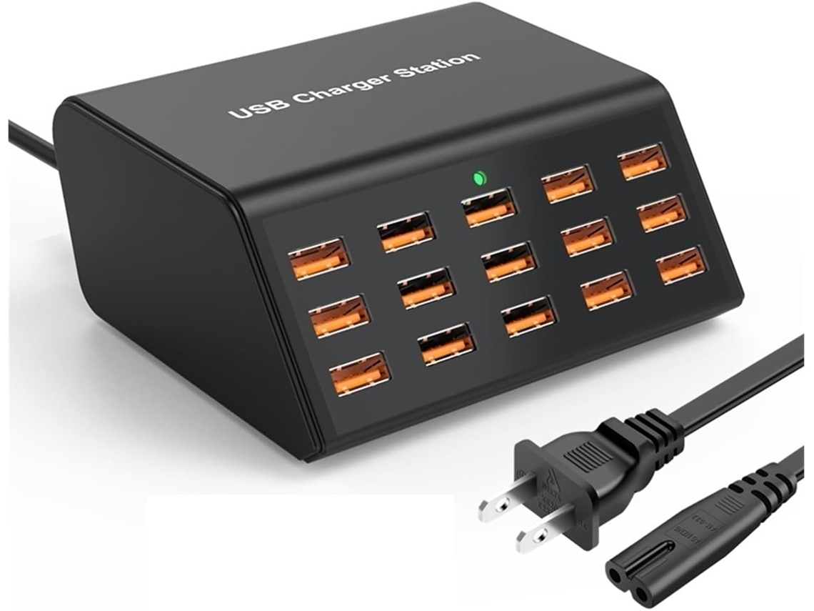 Estação de Carregamento Usb Multifuncional Universal de 100 W com 15 Portas e 2,4 a Máx. SFUSHOS
