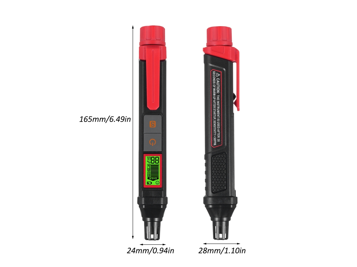 Detector de vazamento de gás tipo caneta HT56, alarmes audíveis e visuais, para gases inflamáveis, YURU