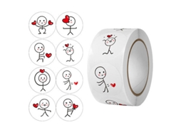 500 Folhas/rolo de Adesivos de Personagens de Desenho Animado, Redondos, com 2,5 Cm/1,0 Polegada, Estilo Instagram. MDUG