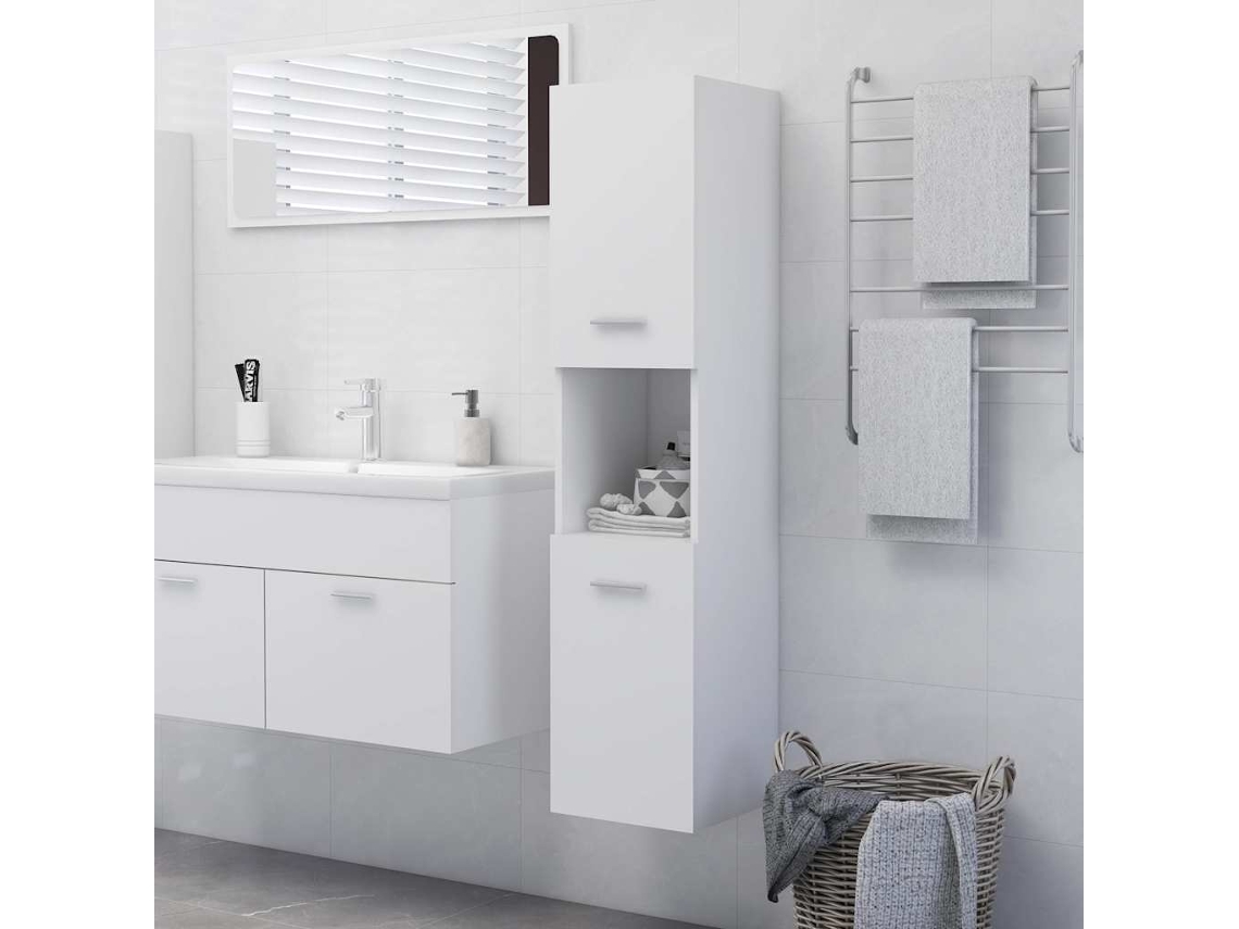 Vidaxl Armário De Casa De Banho Derivados De Madeira Branco