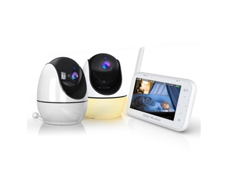 Babyphone 1080p Com Luz Noturna, Intercomunicador, Visão Noturna E Multifunções Para Cuidados Com Bebés Fwinl (norma Reino Unido)