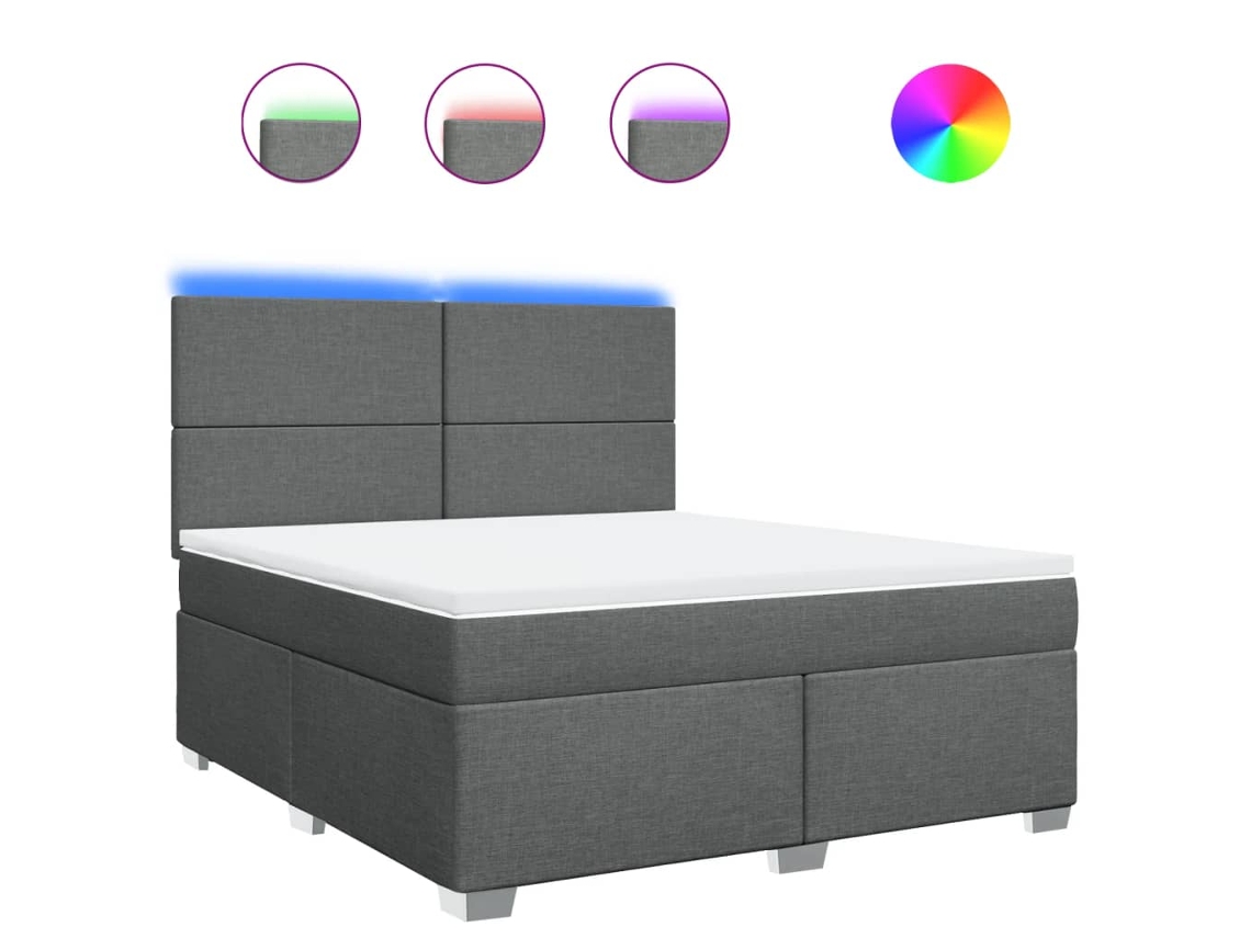 Box Spring Bed, Box Spring Beds Vidaxl Cinzeto Tecido (180 X 200 Cm)