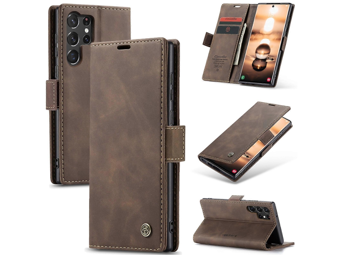 Capa De Couro Com Flip Horizontal Multifuncional Para Samsung Galaxy S23 Ultra 5g Me 013