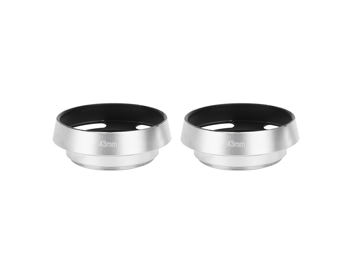 2 Pcs Aluminum Alloy 43mm Silver Camera Metal Lens Hood Replacement For Leica LAXISCREED
