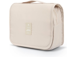 Bolsa De Viagem De Mulher Cosméticos Artigos Higiene Maquiagem Produtos Bege (24x19x9cm)