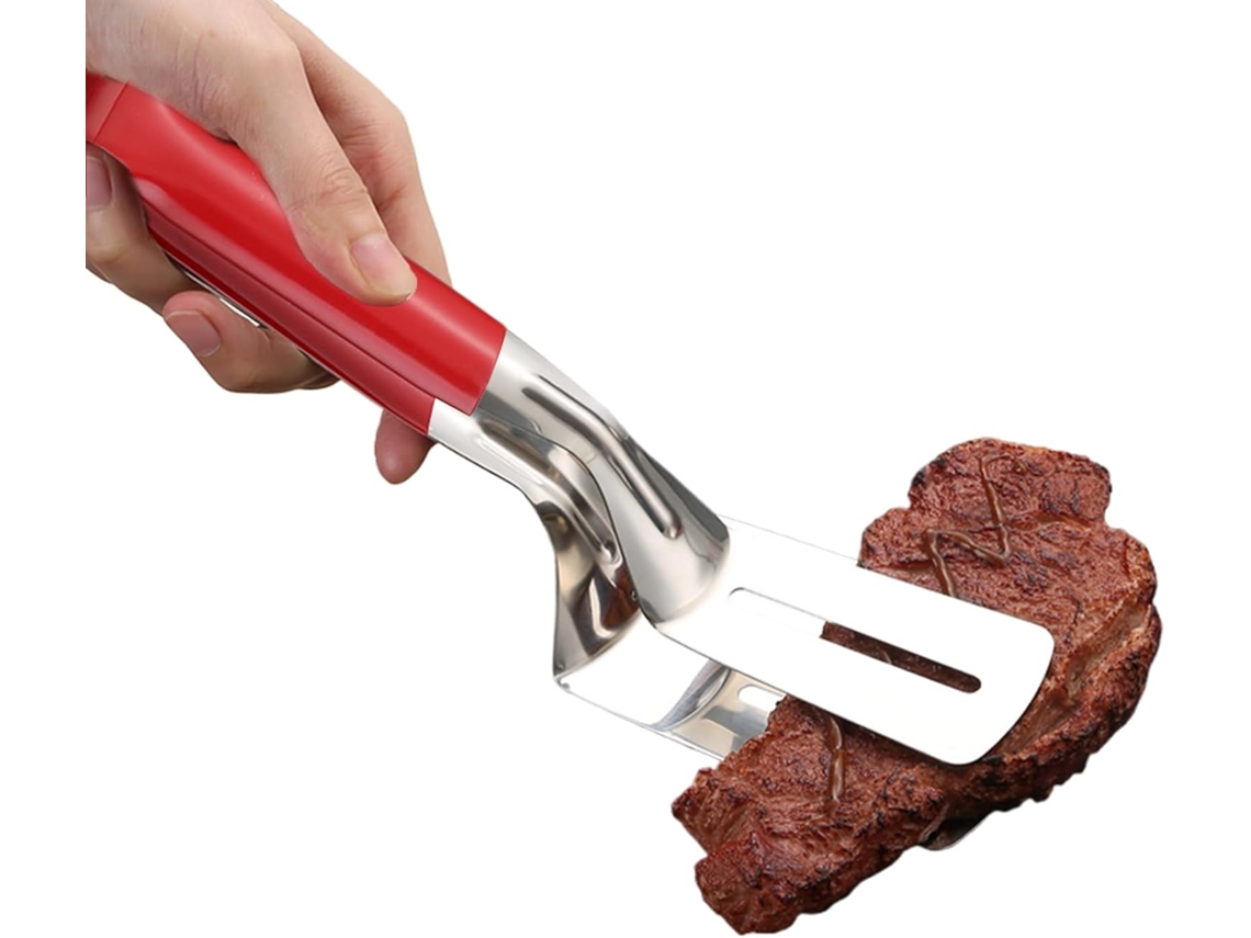 Pinça Para Churrasco Em Aço Inoxidável, Espátula Metálica Antiaderente Com Cabo Longo Pinça De Aço Inoxidável Para