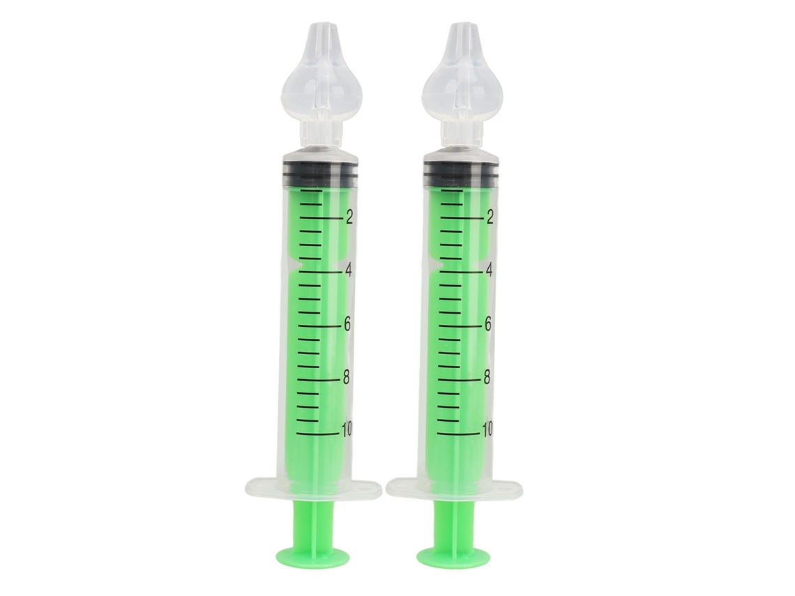 Mali 2pcs Irrigador Nasal para Bebê Limpador Nasal Infantil Portátil Silicone 10ml Verde