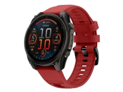 Bracelete para Garmin XIAOMOYU Silicone Cor Sólida Liberação Rápida Fivela de Aço Preta Vermelha (26mm)