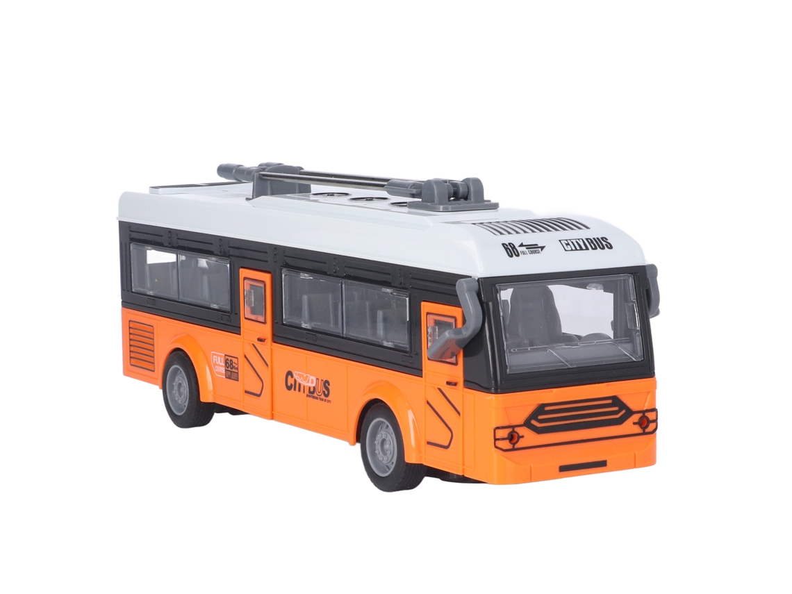 Primerox ônibus de Controle Remoto 4 Canais com Portas Abertas e Efeitos Sonoros para Crianças