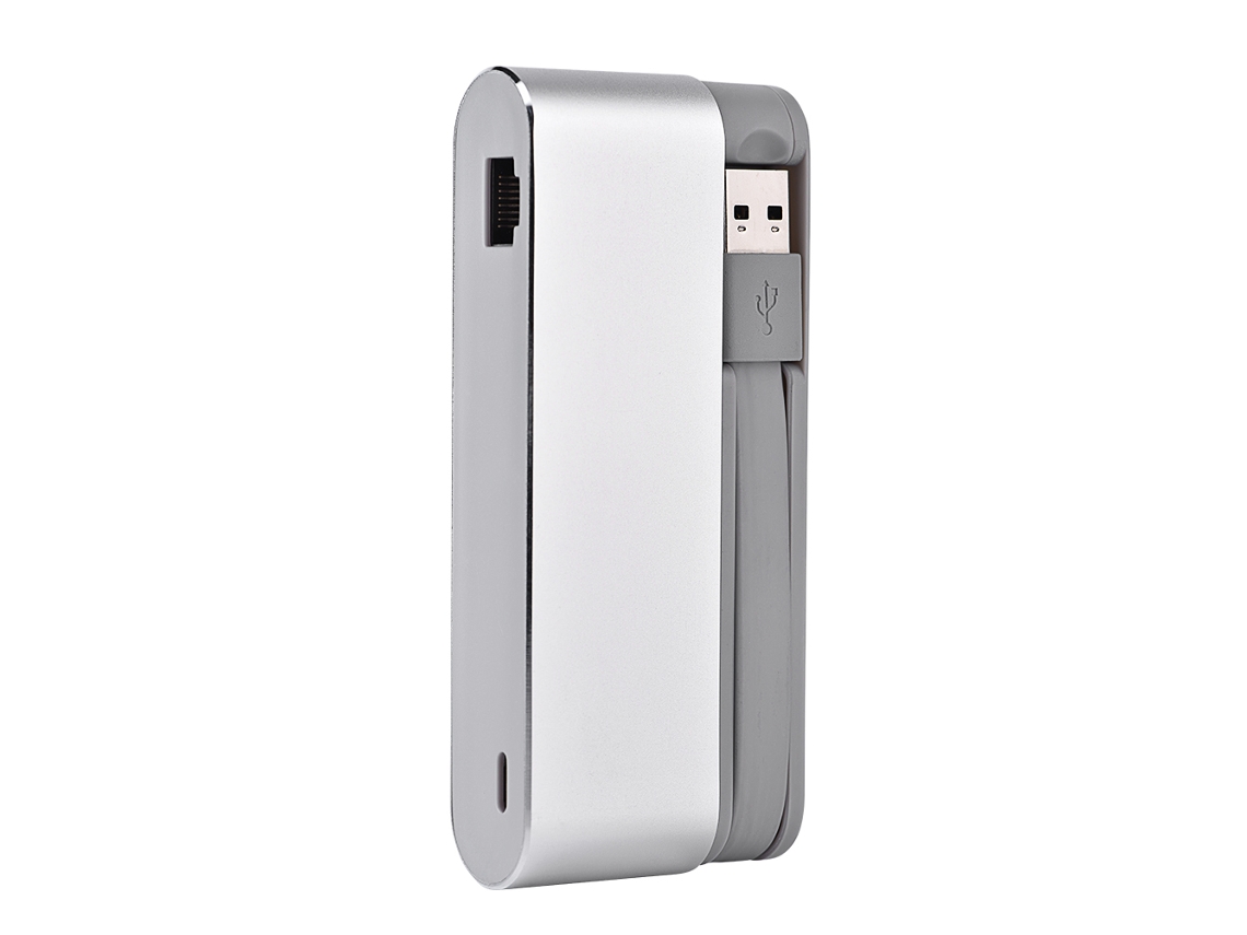 Hub Usb3.0 Com 3 Portas De Expansão E Porta De Conexão Ethernet Gigabit