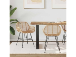 Vidaxl Cadeira De Jantar 2 Unid. Rattan E Ferro Natural
