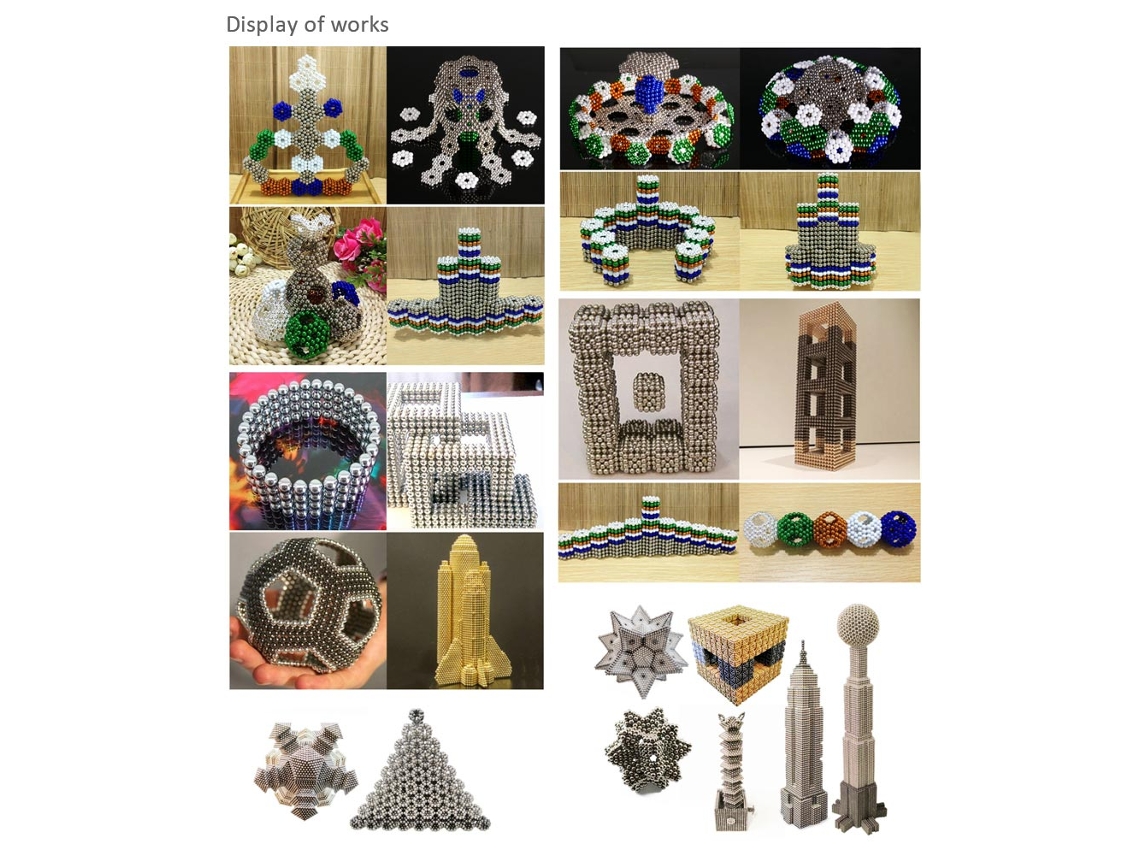 Conjunto Mali de Bolas Magnéticas Mágicas DIY com 432 Peças, Buckyballs de 3mm em Prata