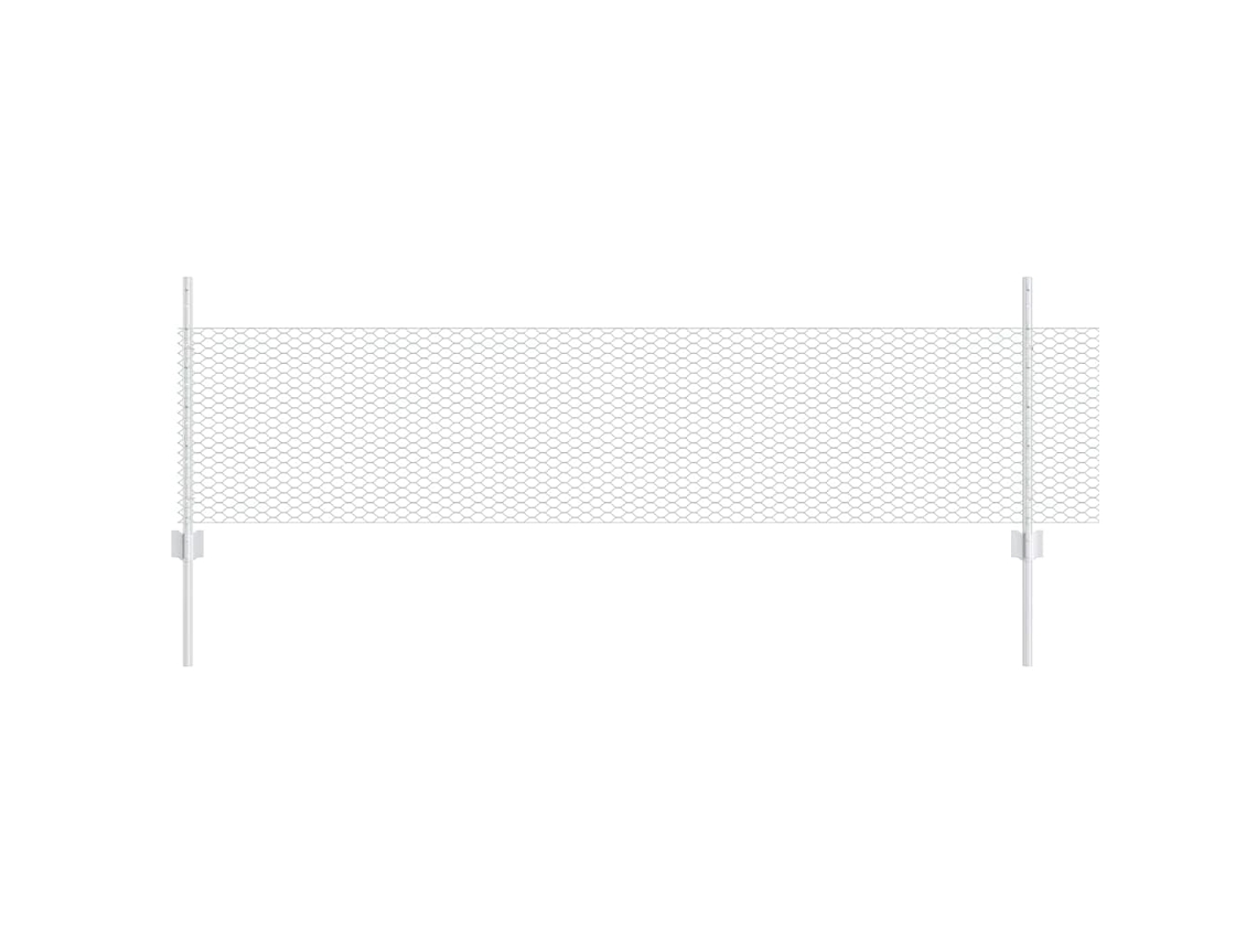 Conjunto 1 Painel De Cerca Vidaxl Prateado Aço (10 X 0,5 M)