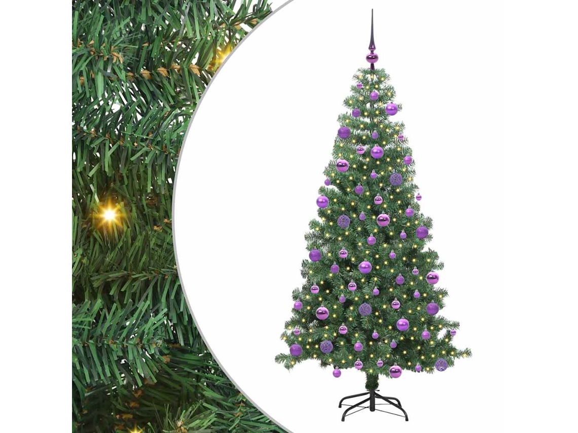 Conjunto 1 Árvore De Natal Vidaxl Verde Pvc (240 Cm)