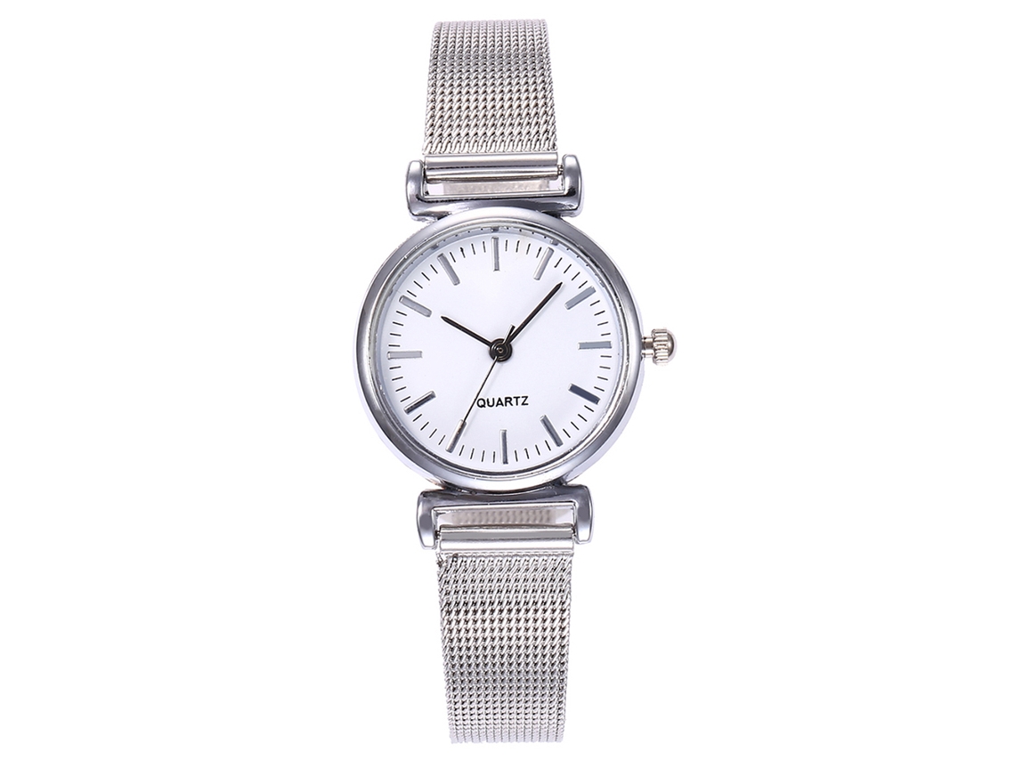 Relógio de Pulso Feminino Vansvar de Quartzo com Pulseira de Liga Branco