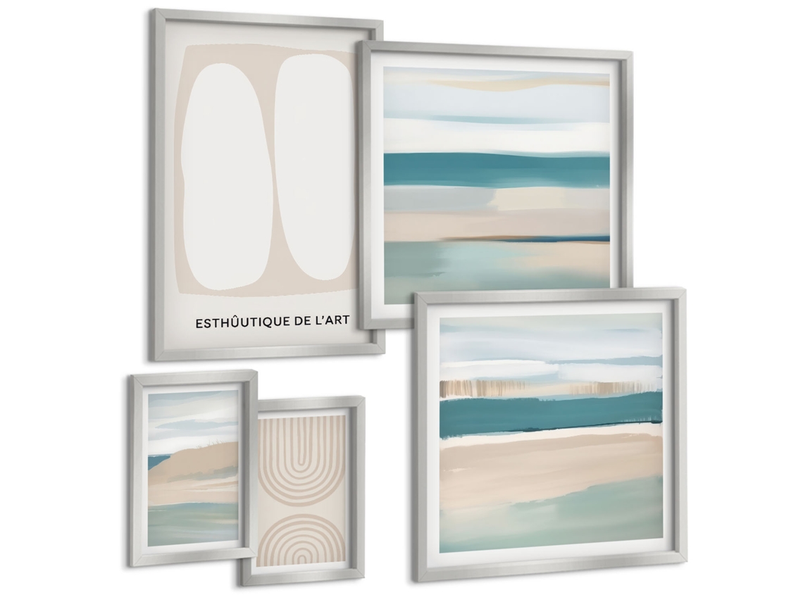 Conjunto De Pinturas Composições Abstratas Natureza Espelharte (5 Peças)