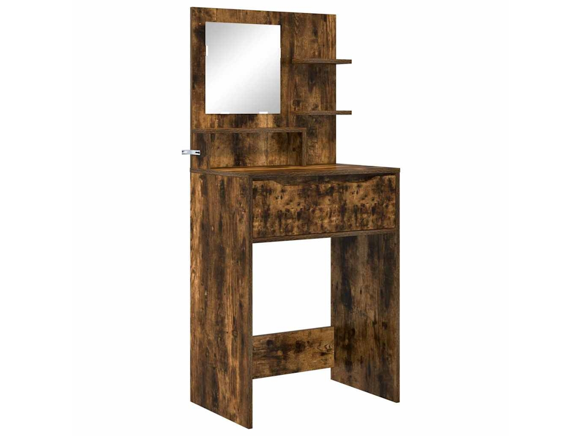 Conjunto de Mesas de Maquiagem para Quarto com Gaveta Carvalho Defumado MAISON EXCLUSIVE