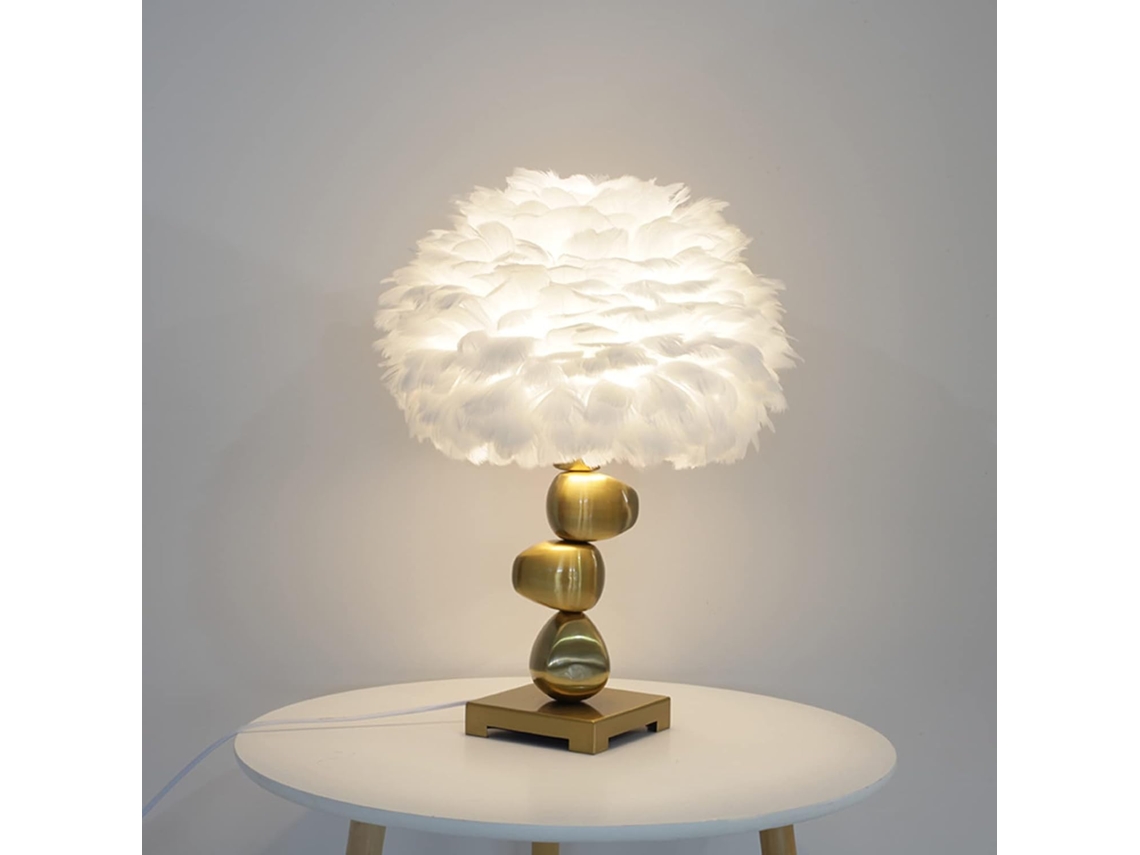 Abajur Decorativo Em Formato De Pena Com Suporte Metálico Tricromático Ajustável, Ideal Para Quarto, Quarto Infantil