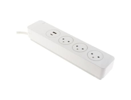 Bloco Otio Mantea 3 Tomadas Easyeject 2 Usb 1,5m Branco