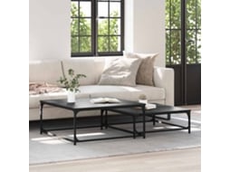 Mesa De Centro 2 Pcs Carvalho Preto Madeira Processada