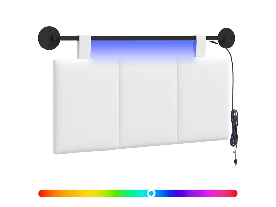 Cabeceira Suspensa com Luz Led Branco Tecido MAISON EXCLUSIVE