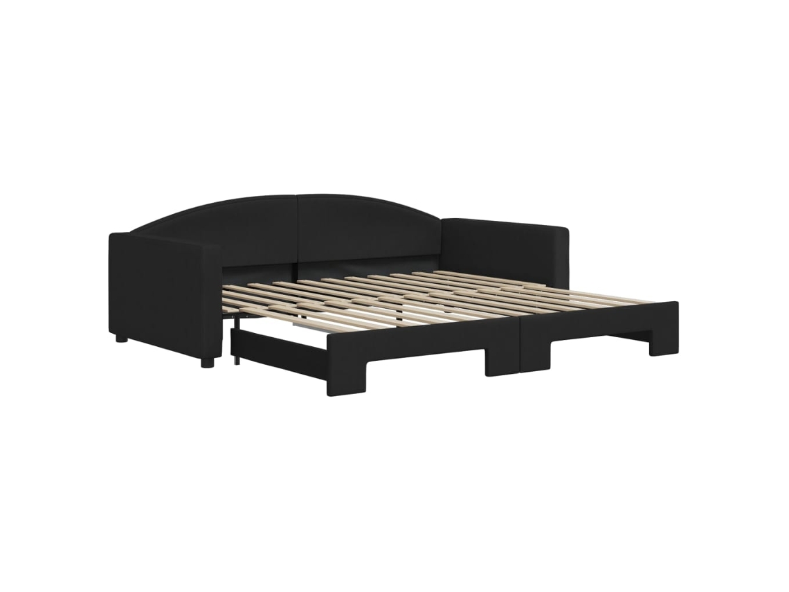 Sofá-cama Com Gavetão Vidaxl Preto Tecido